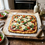 Pizza con base de queso cottage