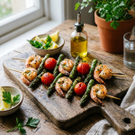 Brochetas de Gambas, Cherry y Trigueros