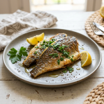 Dorada a la plancha en air fryer con limón y perejil
