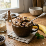 Mugcake saludable de plátano y almendra (sin harina)
