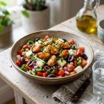 Ensalada de mejillones en escabeche y feta