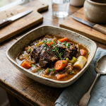 Carrilleras guisadas con verduras