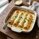 Canelones de pollo y calabacín