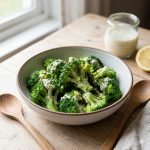 Brócoli con salsa de yogur y mostaza