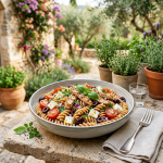 Ensalada templada de pasta integral